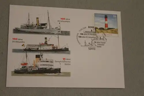 Umschlag mit Sonderwertstempel; USo 148; Dampfschiff-Jubiläen, 2008