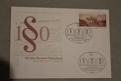 Umschlag mit Sonderwertstempel; USo 174; Deutscher Richterbund, 2009