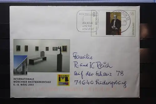 Umschlag mit Sonderwertstempel; USo 54, Intern. Münchner Briefmarkentage 2003