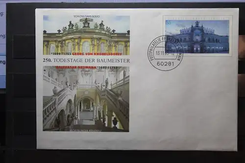 Umschlag mit Sonderwertstempel; USo 64; 250 Todestag G. von Knobelsdorff und Balthasar Neumann