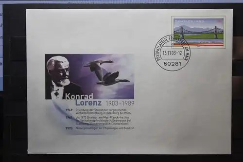 Umschlag mit Sonderwertstempel; USo 63; Konrad Lorenz