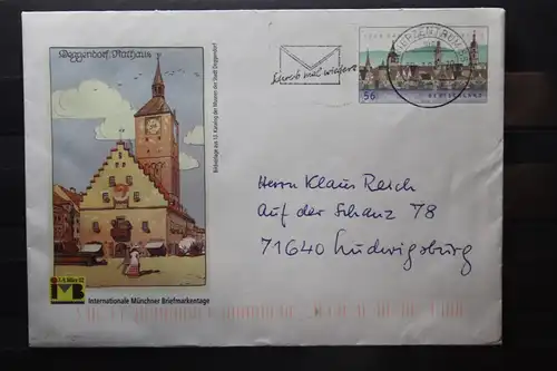 Umschlag mit Sonderwertstempel; USo 35; Intern. Münchner Briefmarkentage 2002