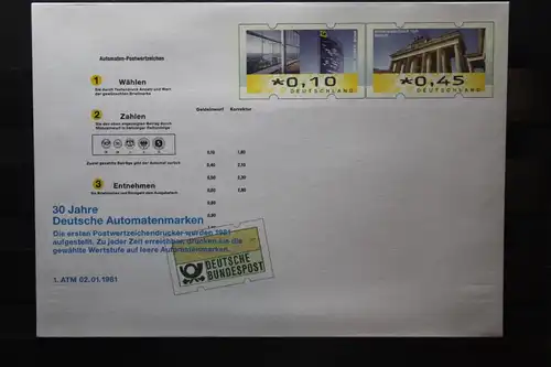 Umschlag mit Sonderwertstempel; USo 225; 30 Jahre Automatenmarken 