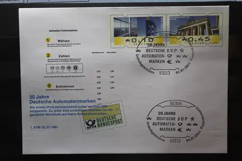 Umschlag mit Sonderwertstempel; USo 225; 30 Jahre Automatenmarken