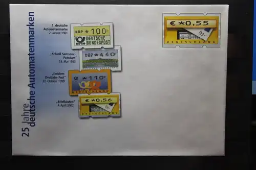 Umschlag mit Sonderwertstempel; USo 110, 25 Jahre Automatenmarken