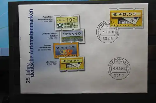 Umschlag mit Sonderwertstempel; USo 110, 25 Jahre Automatenmarken