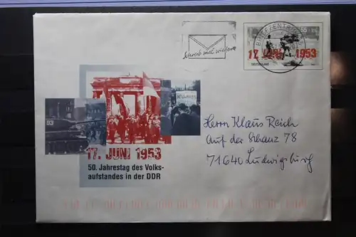 Umschlag mit Sonderwertstempel; USo 59; 17. Juni 1953