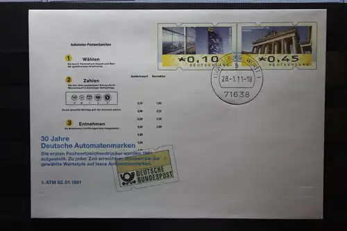 Umschlag mit Sonderwertstempel; USo 225; 30 Jahre Automatenmarken