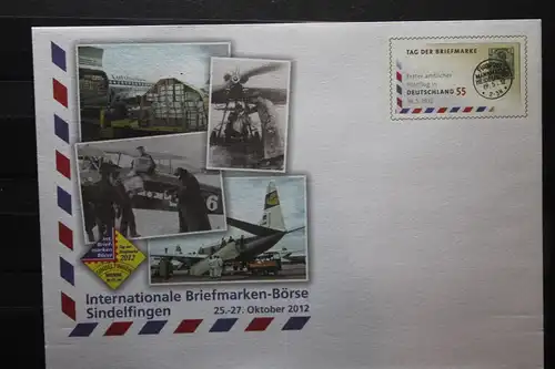 Umschlag mit Sonderwertstempel; USo 276, Intern. Briefmarken-Börse Sindelfingen 2012