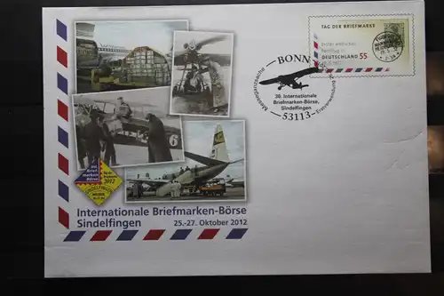 Umschlag mit Sonderwertstempel; USo 276, Intern. Briefmarken-Börse Sindelfingen 2012