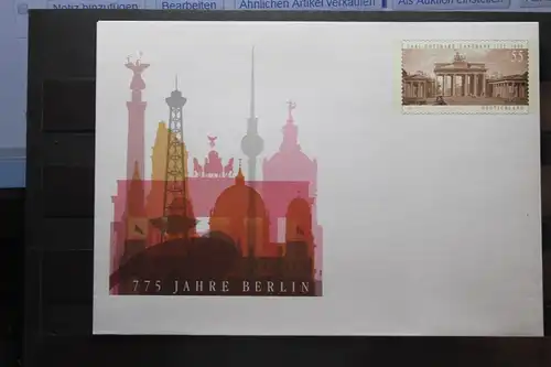 Umschlag mit Sonderwertstempel; USo 275; 775 Jahre Berlin; 2012