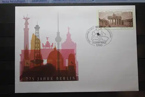Umschlag mit Sonderwertstempel; USo 275; 775 Jahre Berlin; 2012