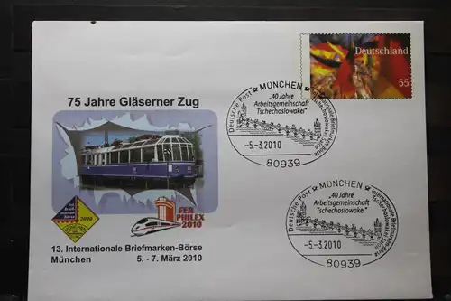 Umschlag mit Sonderwertstempel; USo 201; Gläserner Zug, 2010