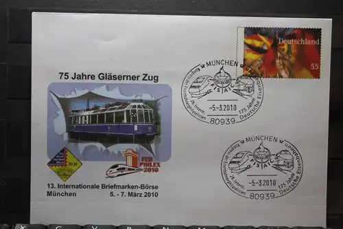 Umschlag mit Sonderwertstempel; USo 201; Gläserner Zug, 2010