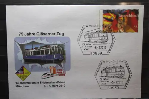 Umschlag mit Sonderwertstempel; USo 201; Gläserner Zug, 2010