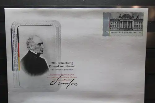 Umschlag mit Sonderwertstempel; USo 221; Eduard von Simson, 2010