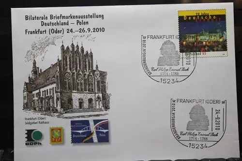 Umschlag mit Sonderwertstempel; USo 213; Bilaterale Briefmarkenausstellung Deutschland-Polen 2010