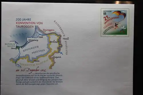 Umschlag mit Sonderwertstempel; USo 277, Konvention von Tauroggen, 2012