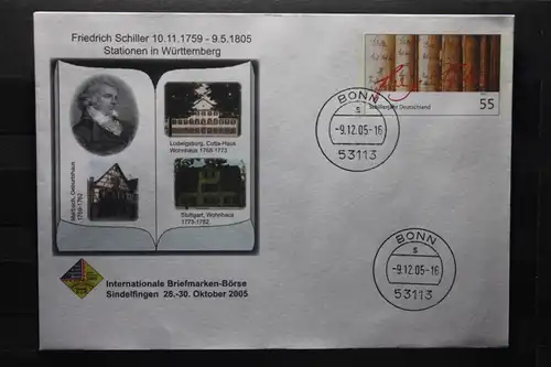 Umschlag mit Sonderwertstempel; USo 106; Intern. Briefmarken-Börse Sindelfingen 2005