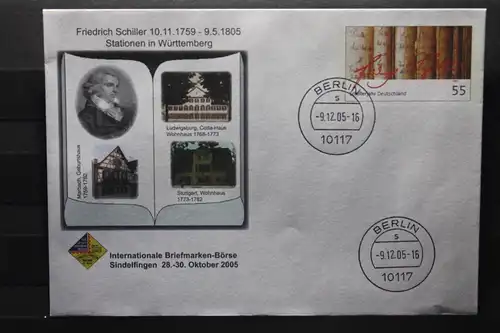 Umschlag mit Sonderwertstempel; USo 106; Intern. Briefmarken-Börse Sindelfingen 2005