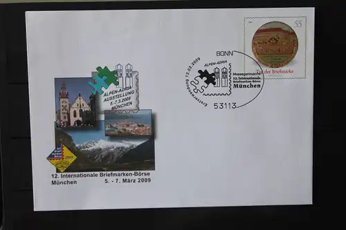 Umschlag mit Sonderwertstempel; USo 175, Intern. Briefmarken-Börse München 2009