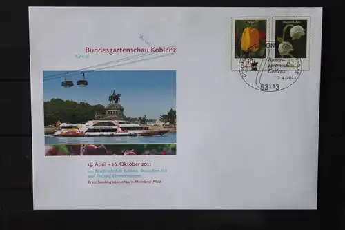 Umschlag mit Freimarkenwertstempel Blumen; U 41, Bundesgartenschau Koblenz 2011