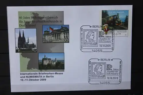 Umschlag mit Sonderwertstempel; USo 191, Intern. Briefmarken-Messe 2009 Berlin