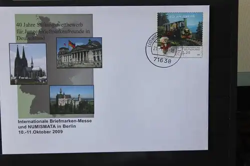 Umschlag mit Sonderwertstempel; USo 191, Intern. Briefmarken-Messe 2009 Berlin