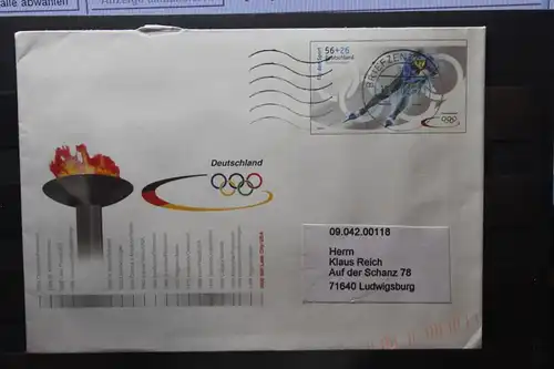 Umschlag mit Sonderwertstempel; USo 34; Olympische Winterspiele 2002