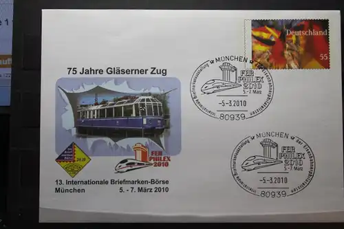 Umschlag mit Sonderwertstempel; USo 201; Gläserner Zug, 2010