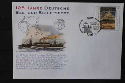 Umschlag mit Sonderwertstempel; USo 249; 125 Jahre Dt. See- und Schiffspost