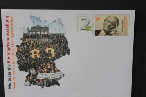 Umschlag mit Sonderwertstempel; USo 334, Briefmarkenausstellung Haldensleben 2014