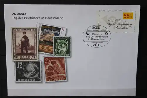 Umschlag mit Sonderwertstempel; USo 243; 75 Jahre Tag der Briefmarke 2011