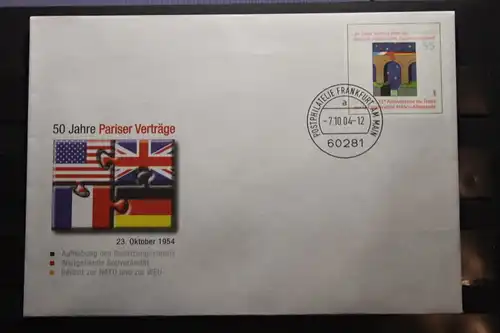 Umschlag mit Sonderwertstempel; USo 82; 50 Jahre Pariser Verträge