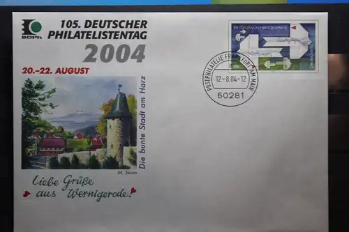 Umschlag mit Sonderwertstempel; USo 77; 105. Dt. Philatelistentag 2004