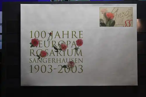 Umschlag mit Sonderwertstempel; USo 60; Rosarium Sangerhausen; 2003