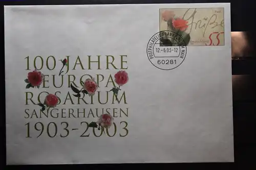 Umschlag mit Sonderwertstempel; USo 60; Rosarium Sangerhausen; 2003