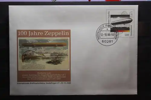 Umschlag mit Sonderwertstempel; USo 17; Intern. Briefmarkenbörse Sindelfinhen; 100 Jahre Zeppelin