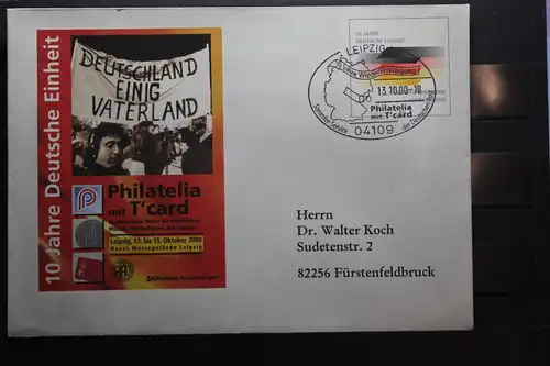 Umschlag mit Sonderwertstempel; USo 16;Philatelia 2000