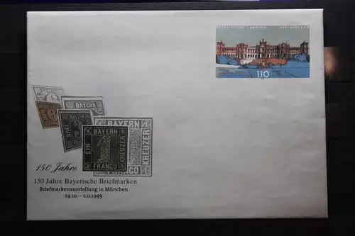 Umschlag mit Sonderwertstempel; USo 11; 150 Jahre Bayerische Briefmarken; 1999