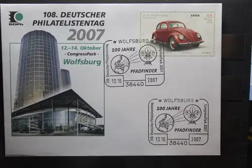 Umschlag mit Sonderwertstempel; USo 140; 108. Dt. Philatelistentag 2007