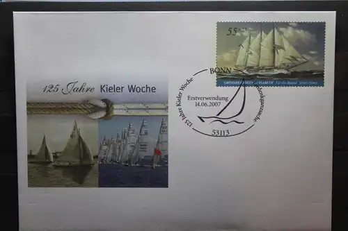 Umschlag mit Sonderwertstempel; USo 136; 125 Jahre Kieler Woche 2007