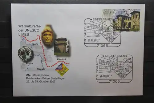 Umschlag mit Sonderwertstempel; USo 141; 25. Intern. Briefmarken-Börse Sindelfingen 2007