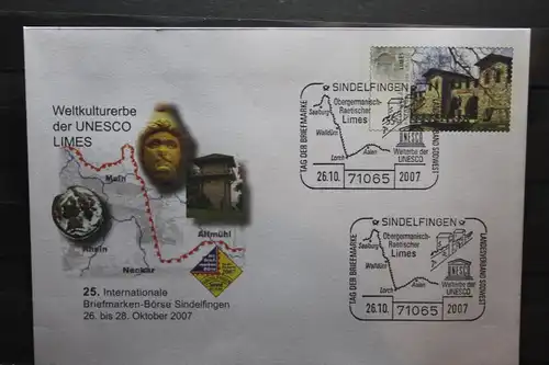 Umschlag mit Sonderwertstempel; USo 141; 25. Intern. Briefmarken-Börse Sindelfingen 2007