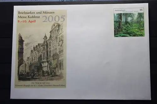 Umschlag mit Sonderwertstempel; USo 91; Briefmarkenmesse Koblenz  2005