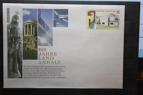 Umschlag mit Sonderwertstempel; USo 259; 800 Jahre Land Anhalt 2012