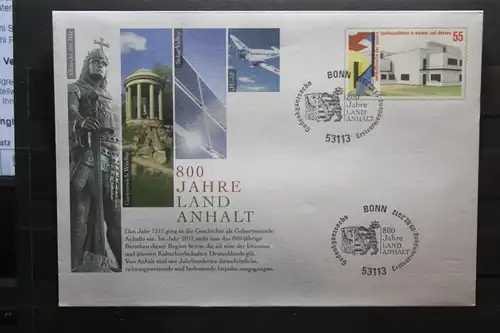 Umschlag mit Sonderwertstempel; USo 259; 800 Jahre Land Anhalt 2012