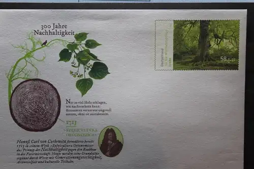 Umschlag mit Sonderwertstempel; USo 282; 300 Jahre Nachhaltigkeit