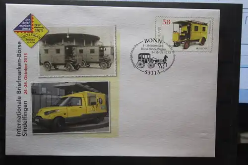 Umschlag mit Sonderwertstempel; USo 307; Intern. Briefmarken-Börse Sindelfingen 2013