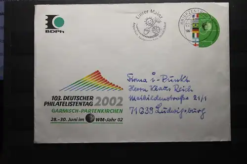 Umschlag mit Sonderwertstempel; USo 37; 103. Dt. Philatelistentag 2002